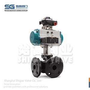 氣動(dòng)法蘭三通球閥圖1