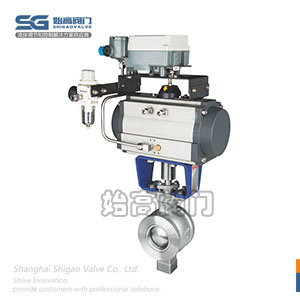 氣動對夾V型球閥圖2