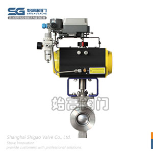 氣動對夾V型球閥圖3