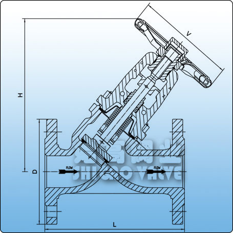 德標(biāo)Y型波紋管截止閥尺寸圖