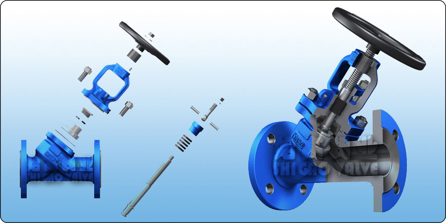 德標(biāo)Y型截止閥結(jié)構(gòu)示意圖