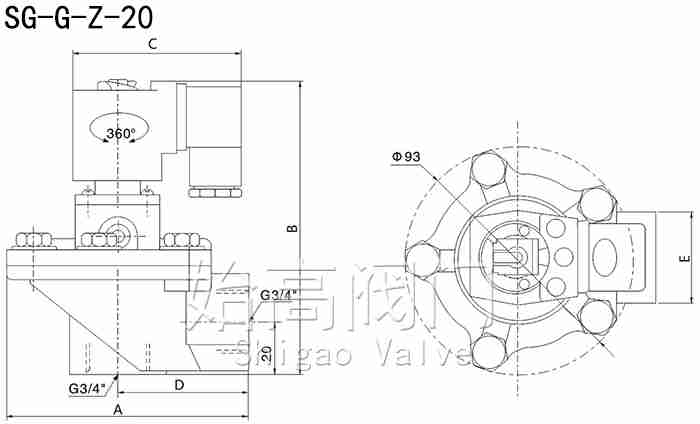 SG-G-Z-20��ԭ��ֱ��ʽ�}�_�y�ߴ�