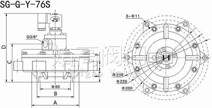 SG-G-Y-76S��ԭ���͛]ʽ�}�_�ߴ�