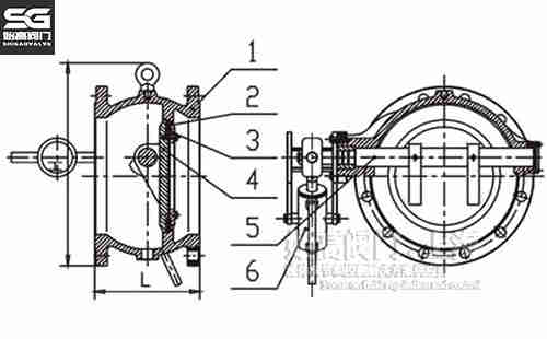蝶式緩沖止回閥尺寸圖 蝶式緩沖止回閥尺寸圖